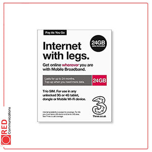 Three - 24GB Internet With Legs Trio Sim - Lasts up to 24 months